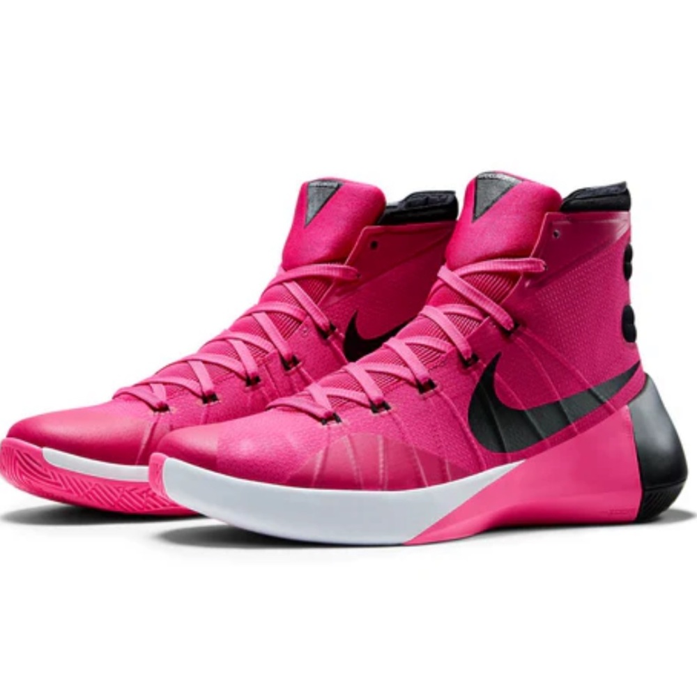 Nike Men’s Hot Pink and Black High-Top Basketball Shoes